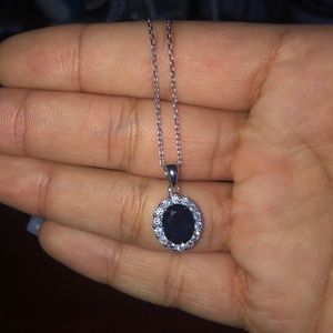Silver plated rhinestone necklace